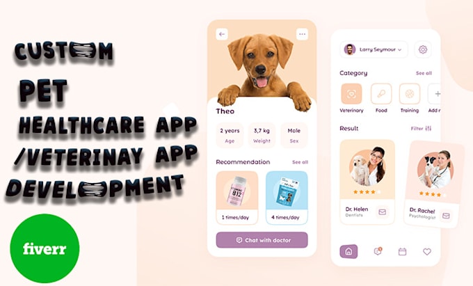 develop pet healthcare app, veterinary clinic app and web