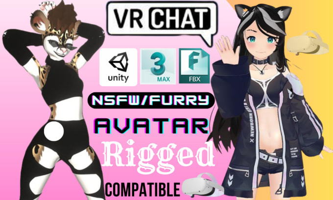 Upload, edit, rig your custom vrchat avatar, furry nsfw, 3d model ...