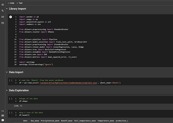 Python data analysis, with code and results documentation by ...
