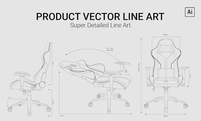 draw minimal line art for products