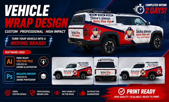 do vehicle wrap design, car wrap design, van wrap design, trailer or truck wrap