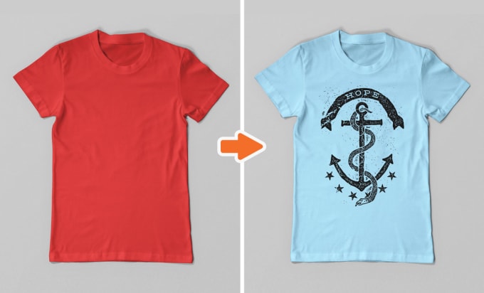 put your logo,picture or text into REALISTIC t shirt mock up in 5 hours