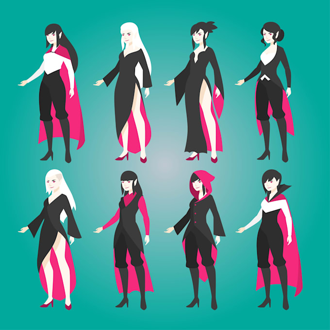 Draw visual novel character by Aminasheikh41 Fiverr