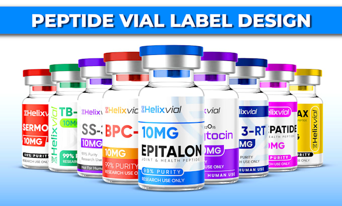 do professional product label design, peptide label, vial label design