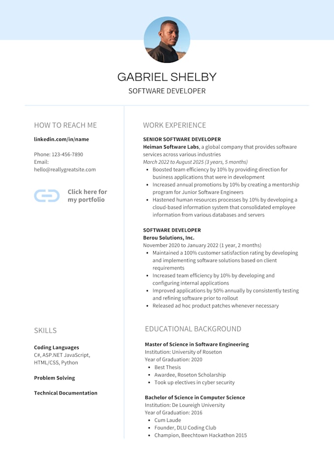 design resume for any type of job