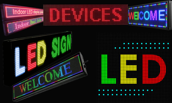 Panneau d'affichage de texte LED design, affichage électronique, pixel art,  pointillé
