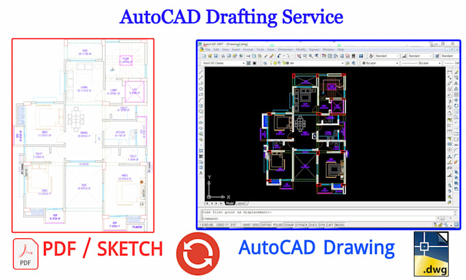 do draw autocad 2d floor plan