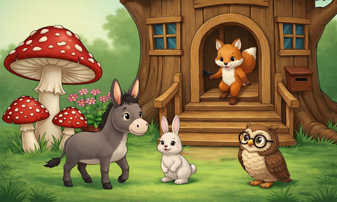 create children book illustrations and storybook art and cover designs