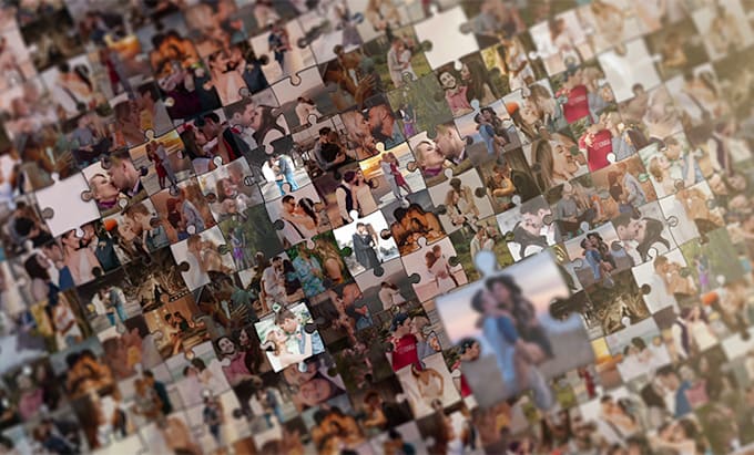 create jigsaw photo slideshow video, photo mosaic photo slideshow mosaic intro