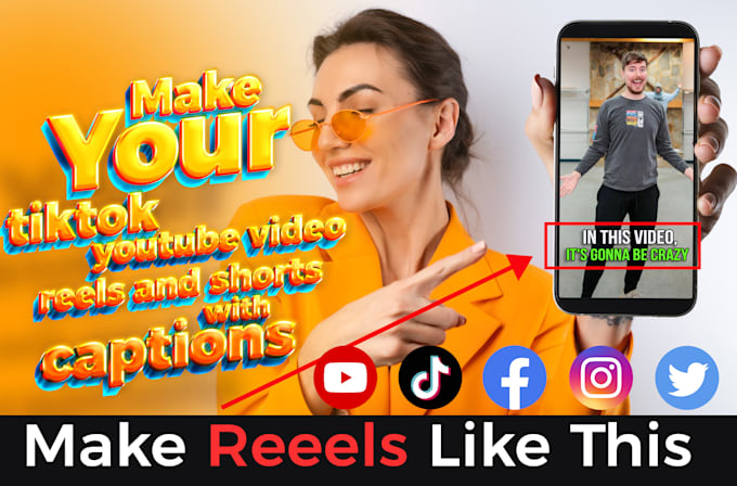 edit tiktoks, reels and youtube shorts with captions