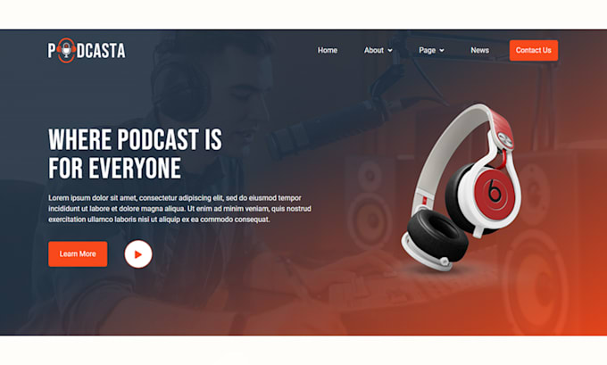 design a professional podcast website