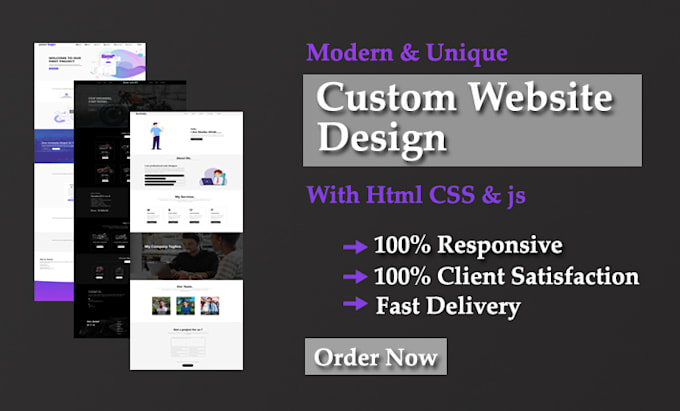 Modern custom website with html css and js by Shoibeafridi | Fiverr