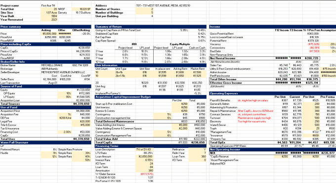 Provide institutional real estate underwriting with data from