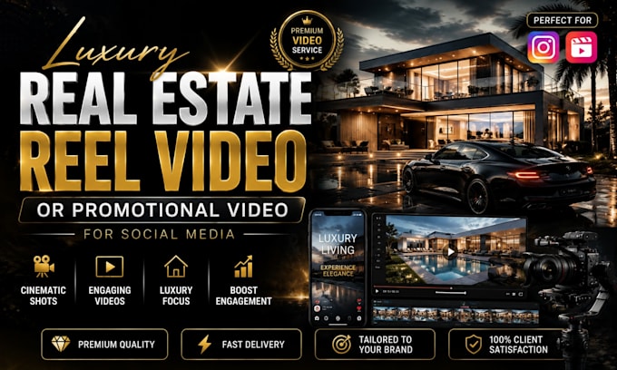 do luxury real estate reel video or promotional video for social media