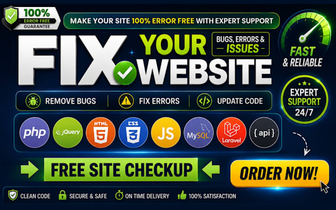 fix PHP laravel bugs, errors and website issues