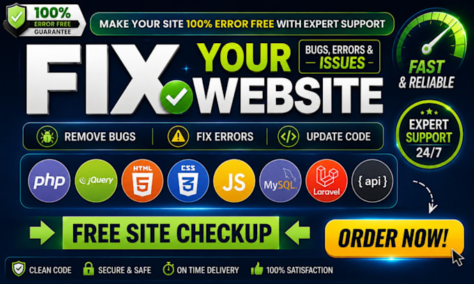 fix PHP laravel bugs, errors and website issues