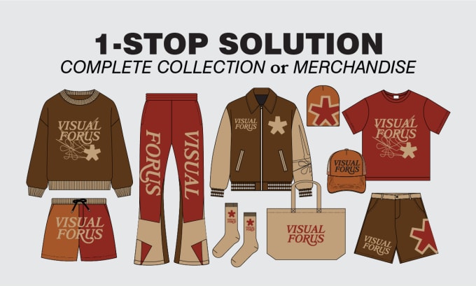 I will design complete merchandise or clothing collection packages