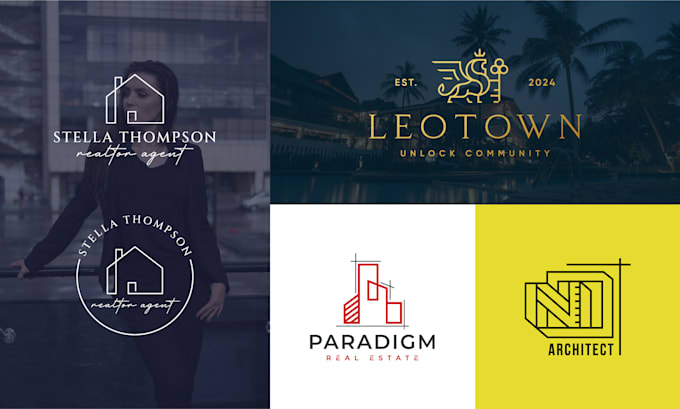 design a luxury modern real estate and construction logo
