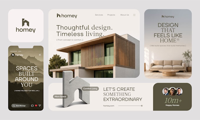 design a luxury modern real estate and construction logo