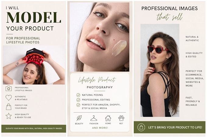 model with your product for professional lifestyle photos