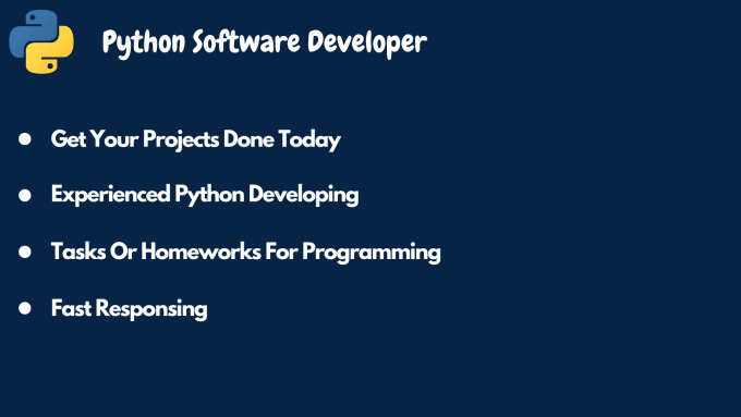 Do your python projects and tasks by Sajkeb | Fiverr