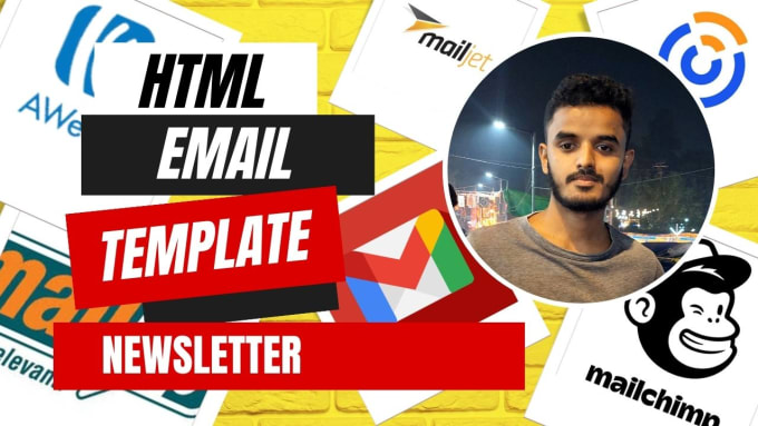 Convert your psd pdf ai xd sketch into html email template by Tamzid54