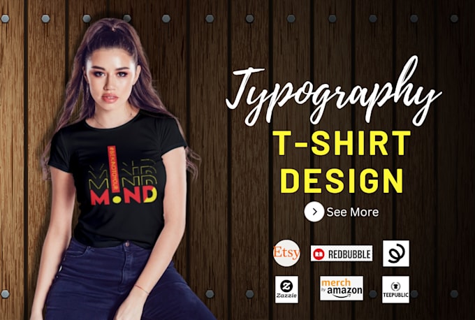 do typography t shirt design for print on demand