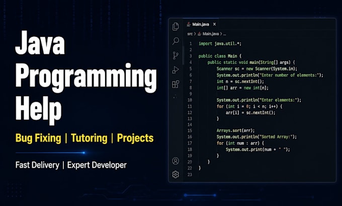 provide java programming help, tutoring and project development