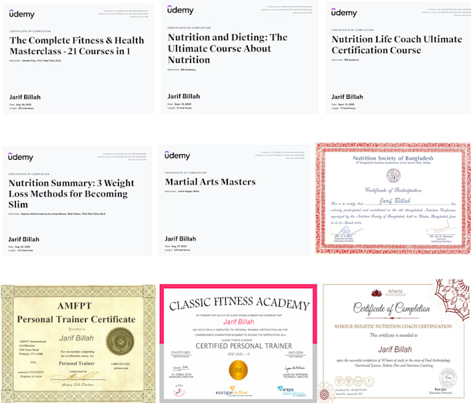 Nutritionist Certified Fitness Trainer 1-on-1 Personal Training