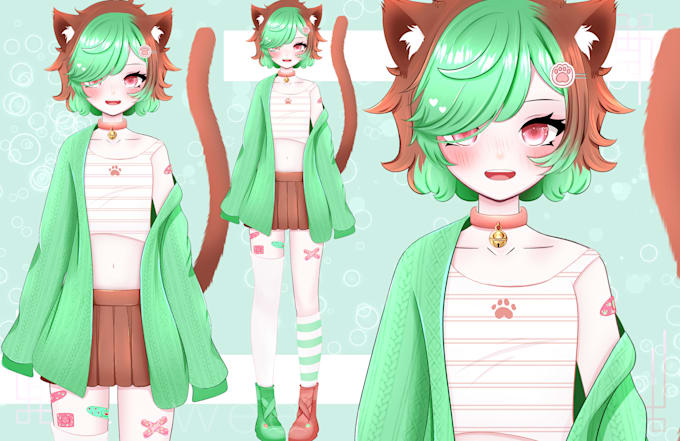 make you a professional vtuber live 2d model art and rigging