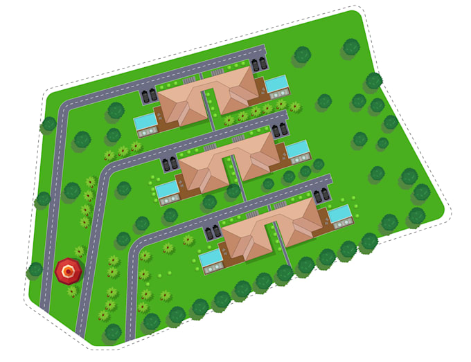 render site plan, masterplan, town maps, floor plans