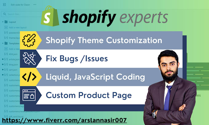 do shopify theme customization, fix bugs, liquid coding, javascript, apis, ajax