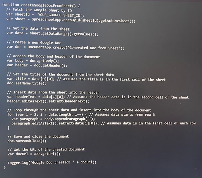 Create a google app script by Gagmanukyan | Fiverr
