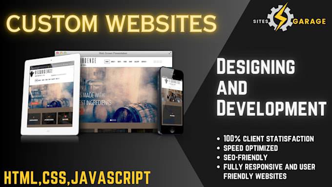 Design and develop a responsive custom websites using html css ...