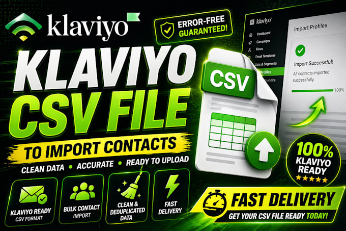 create a CSV file to import contacts in klaviyo