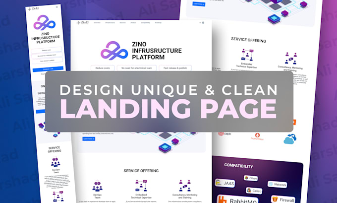 Create professional landing page ui ux design by Alisarshad | Fiverr