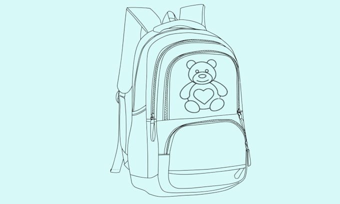 design technical concept for backpack, handbag, purse,duffle