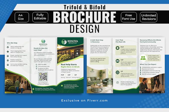 do brochure design trifold, bifold brochure design for you