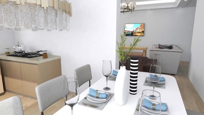 provide realistic 3d house interior designing