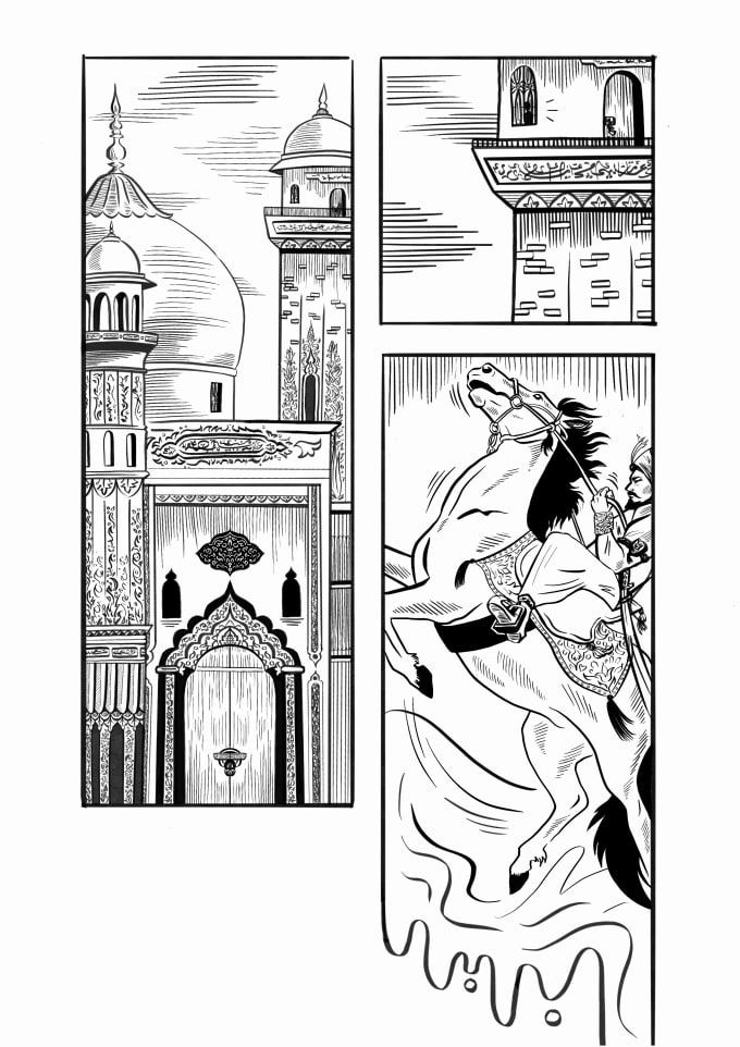Create detailed comic art line art for you by Hira_arshad Fiverr