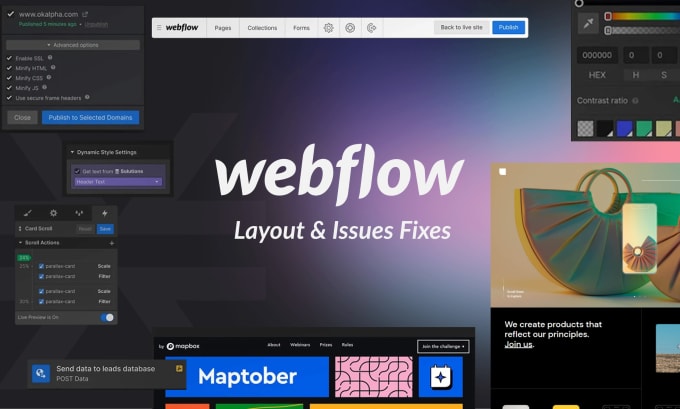 Do webflow bugs fixing fix webflow issues layout issues by Awais