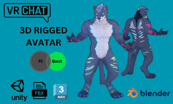 Model Custom Vrchat Avatar Furry Fursona Vrc Nsfw 3d Anime Vr Chat Avatar Unity By Alexx447 Fiverr 