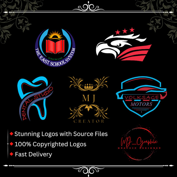 Create elegant and copyrighted logo designs for your brand by M_junaid