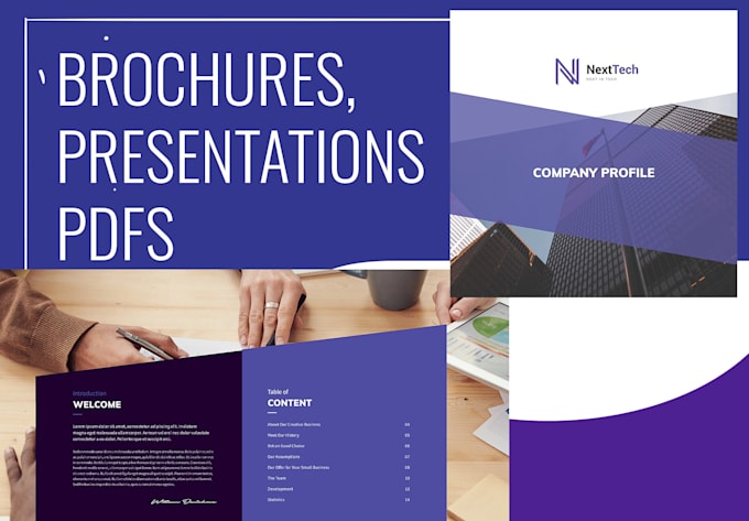 create company presentations and brochures