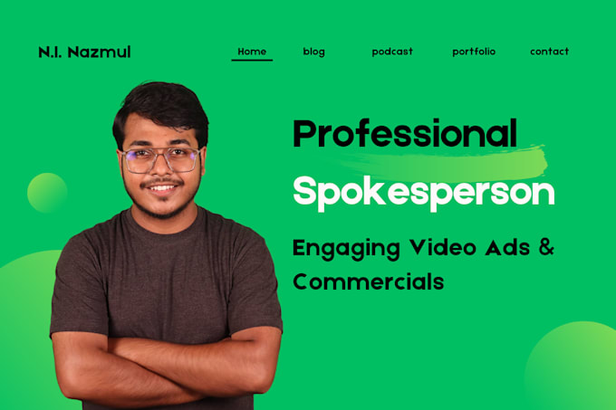 create bengali, hindi, and english green screen spokesperson and ugc videos
