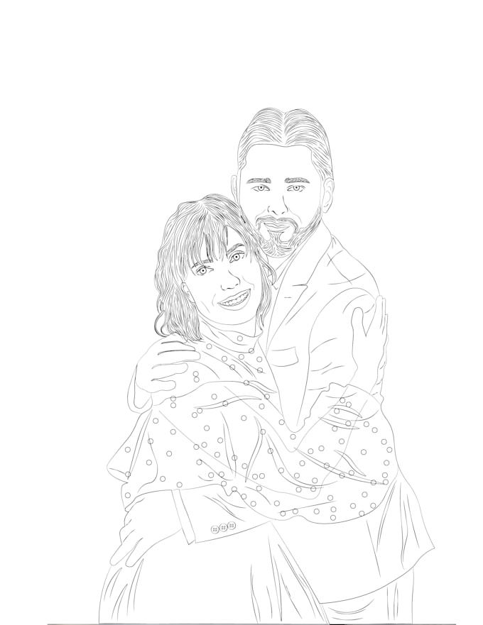 Draw any line art portrait, black and white style by Marialomonosova ...