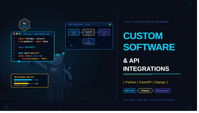 do custom software development and python apis integrations