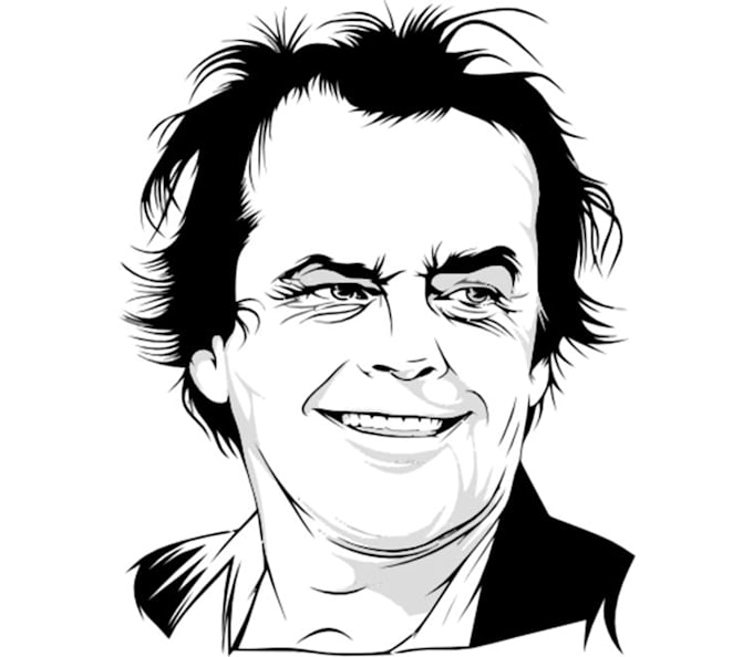 Draw detailed black and white vector art portrait by Groroon645 Fiverr