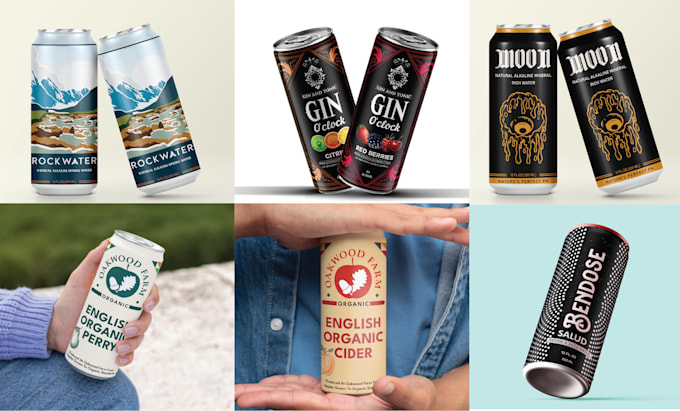 create label design for beer, beverage, can, drinks or juice