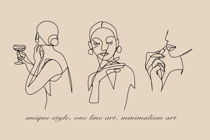 Draw one line art, minimalism illustration in 24 hours by Yuslept | Fiverr